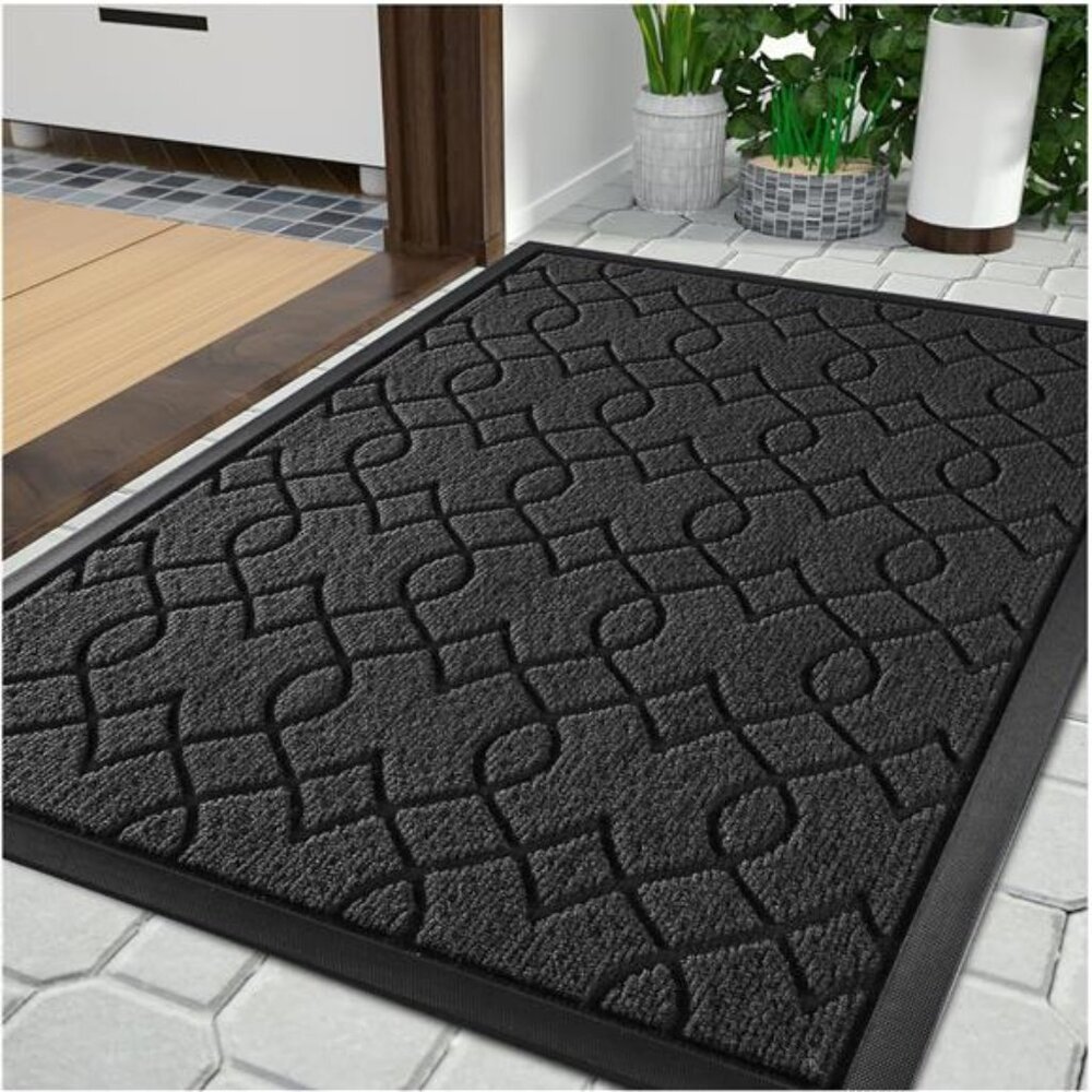 Front Door Mat Outdoor Indoor, 29.5x17 All-Season Heavy Duty Door Mats Outside
